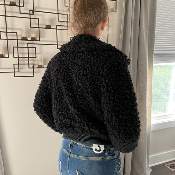 Fun&Fun Curly Black Furry Jacket - Picture 5 of 10